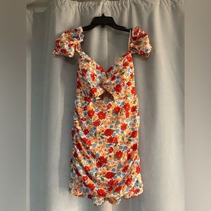 floral off the shoulder dress